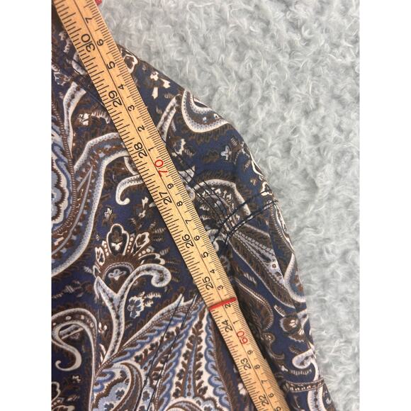 Tommy Bahama Men’s Medium Paisley Long Sleeve Button Shirt Blue Brown - Picture 7 of 10